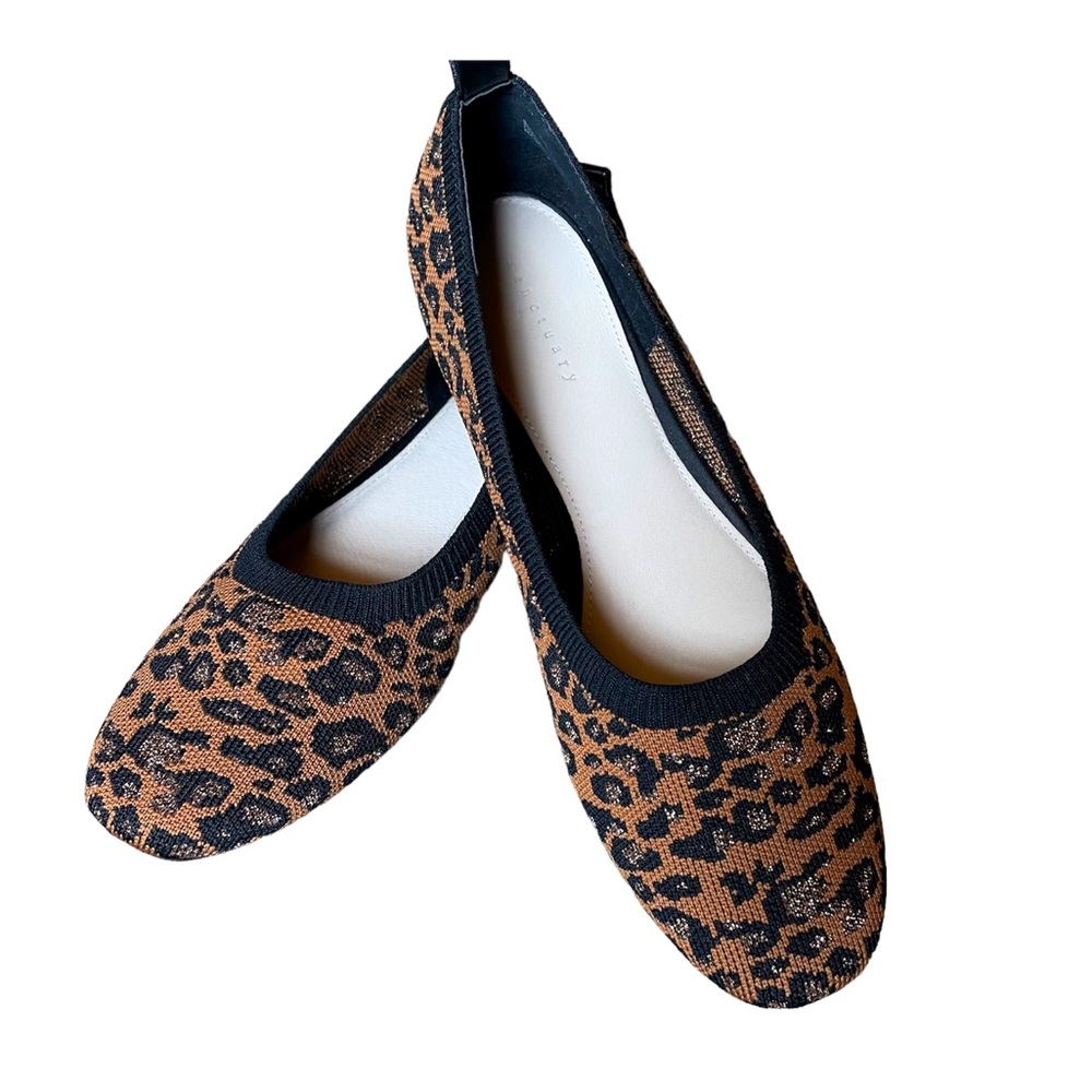 Like New! Women's Sanctuary Animal Print Knit Ballet Slipper Shoes Size 9.5